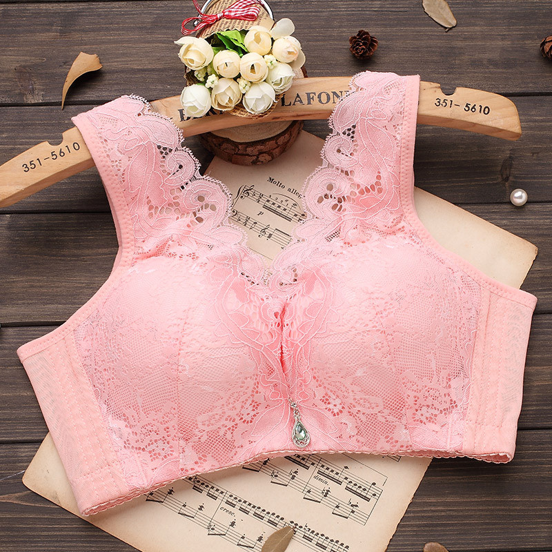 Womens Bra Sexy Floral Cup Comfy Deep V Push Up Bra Wireless Lingerie Healthy BC