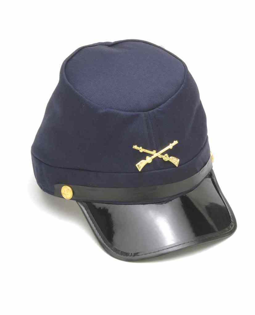 CIVIL WAR UNION OFFICER SOLDIER GENERAL ARMY COSTUME KEPI HAT CAP NAVY BLUE