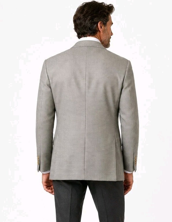 Corneliani 54L Gray Birdseye Sport Coat Wool Silk Cashmere Made Italy 44L