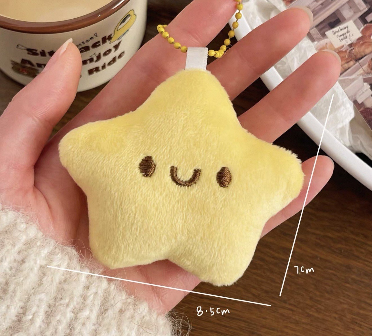 Cute Lucky Star Plush Keychain Bag Charm Stuffed Toy Backpack Kids Party Favors