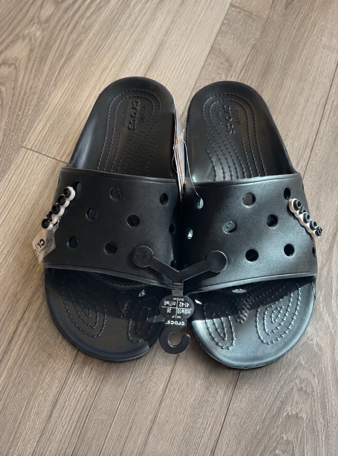 Crocs Classic Slide Sandals Black Size M8 W10 NWT Comfort Slip On 206121-001