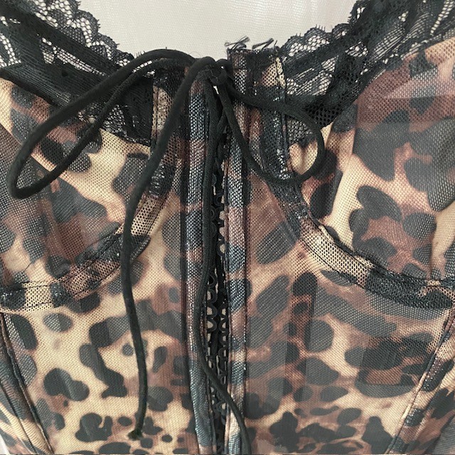Leopard Print Lace Up Corset Top Indie Sleaze Gothic Glam Fashion Nova XS