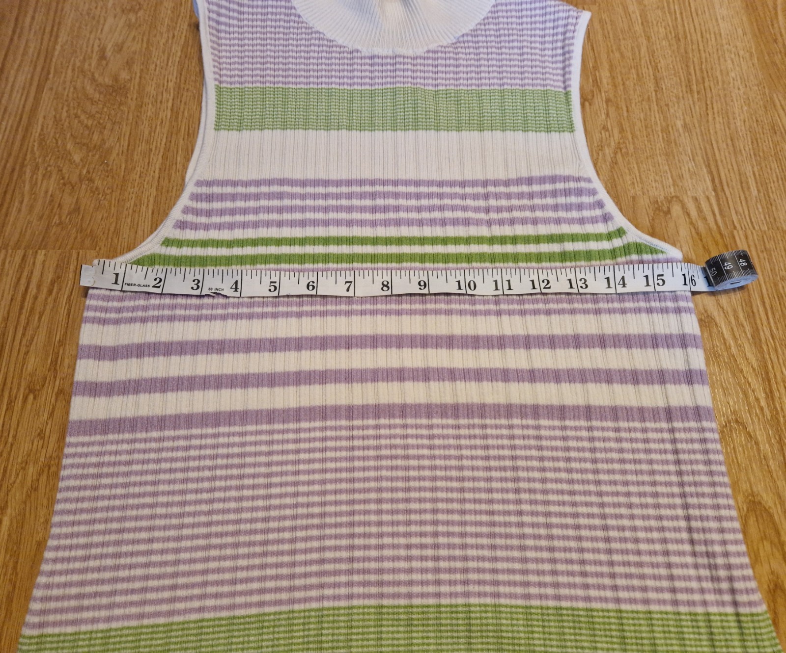 ​& Other Stories Paris Atelier Wool Blend Striped Ribbed Mock Neck Top Vest L