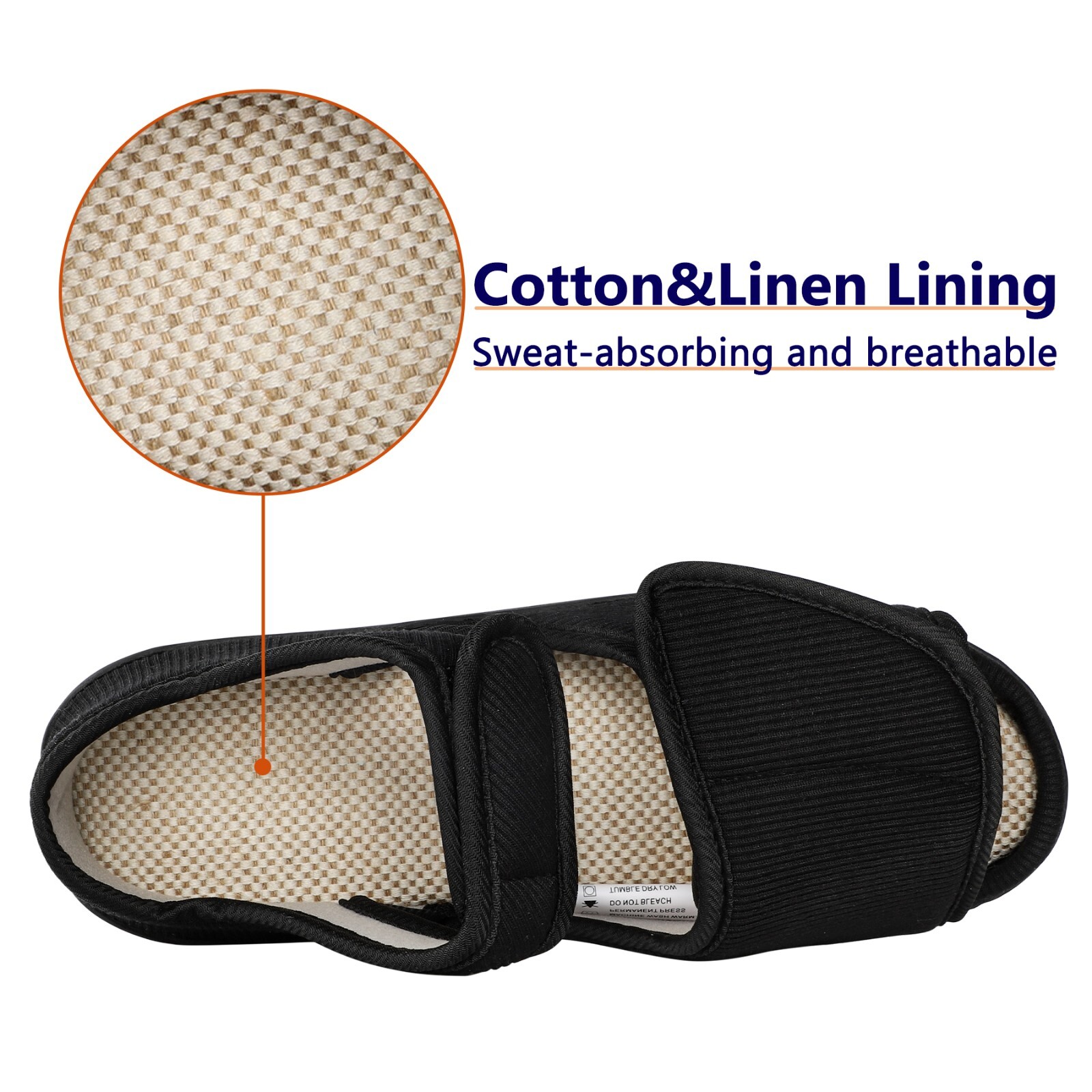 Mens Diabetic Sandals Casual Comfort Outdoor Adjustable Shoes for Swollen Feet