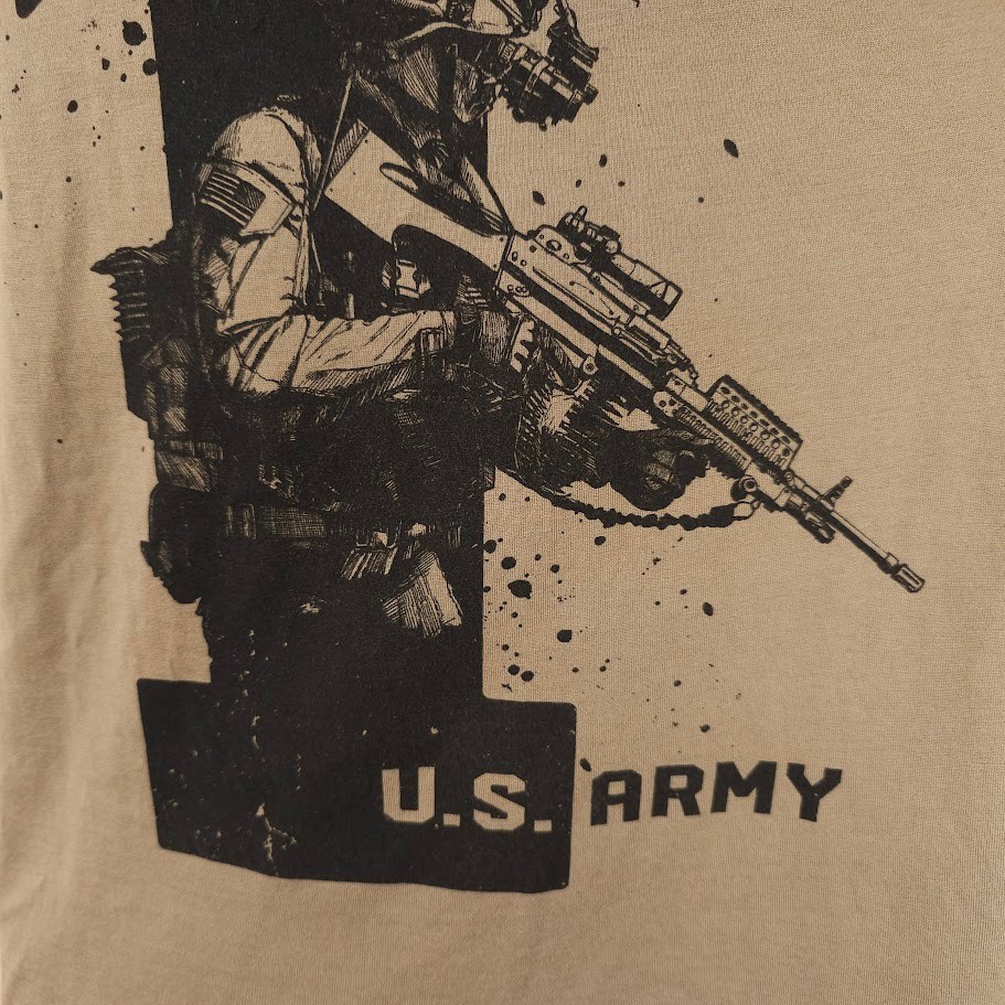 United States Army T Shirt Mens Size Medium Beige 1% US Military Recon Wear