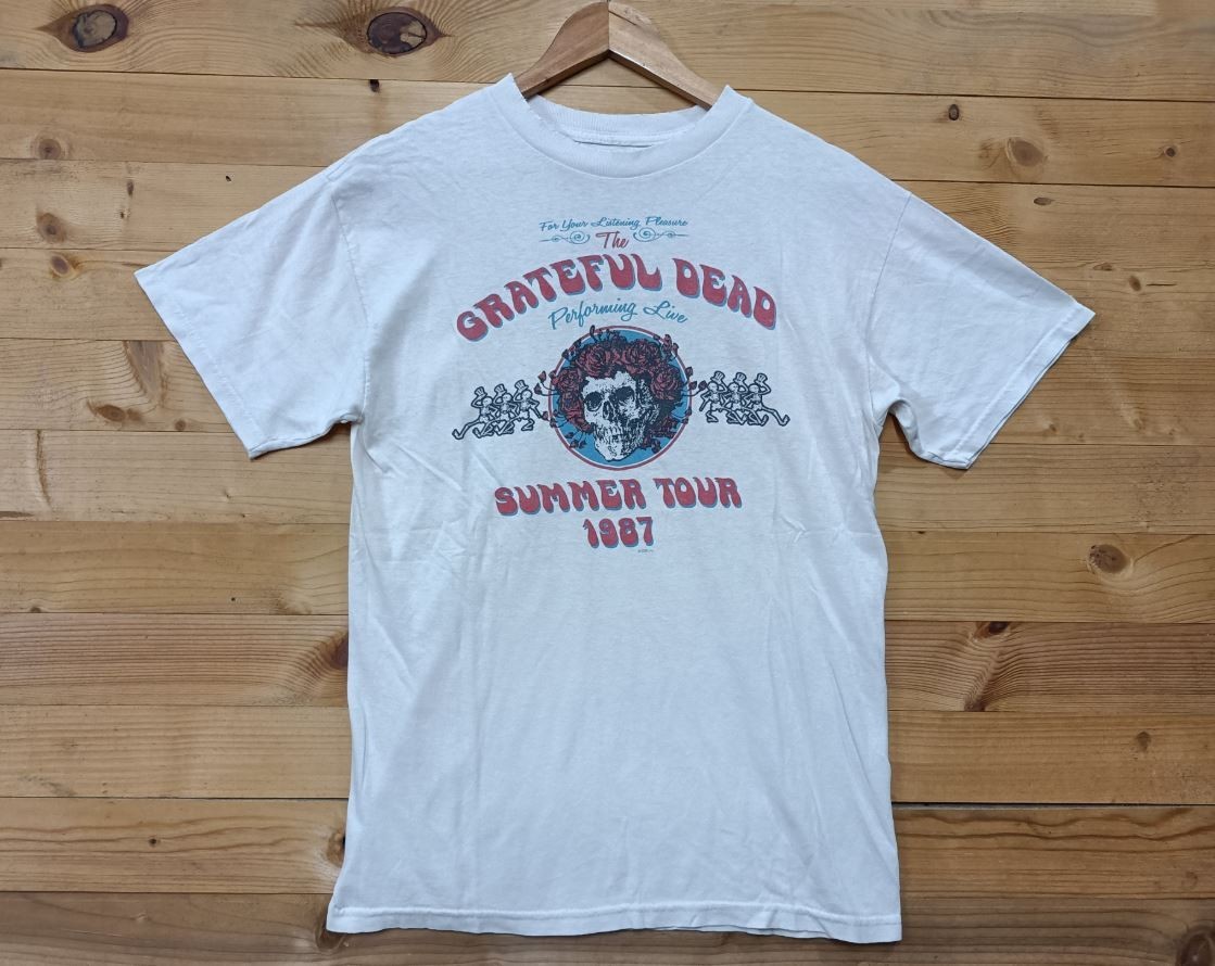 Vintage Grateful Dead 1987 Summer Tour T-Shirt White Distressed All Size BTH109