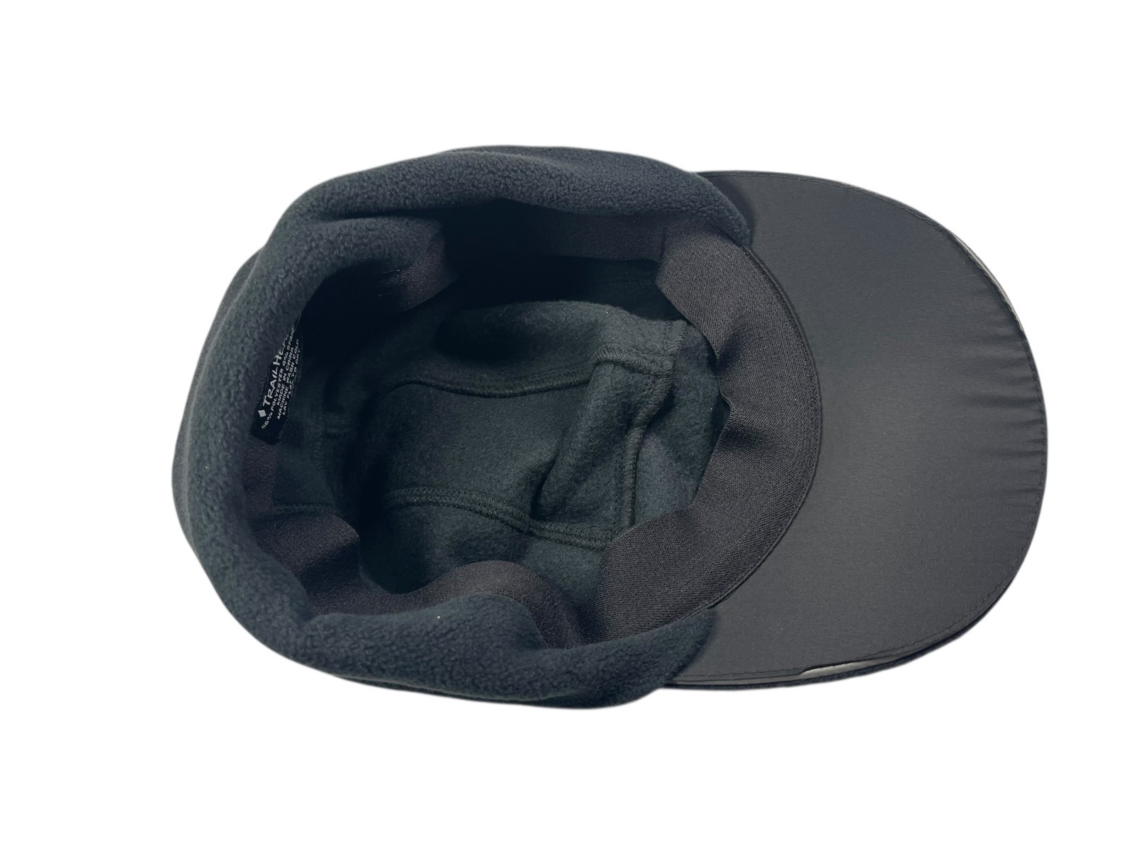 TRAILHEADS Black Warm FLEECE WINTER HAT Ear-Flap Pony-Tail Hike Ski Snowboard