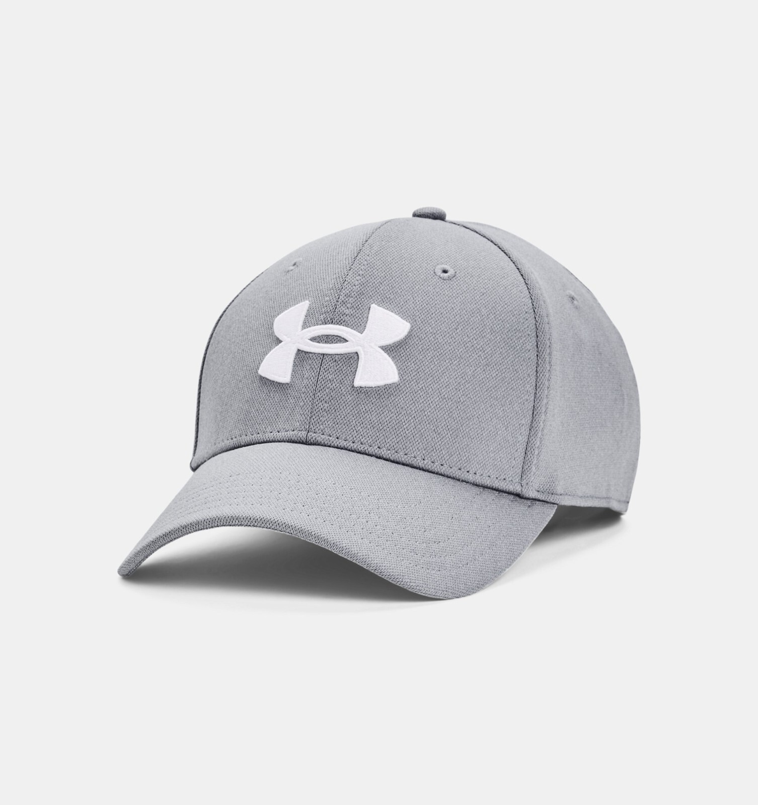 Under Armour Men UA Blitzing Cap Embroider Steel/White Stretch Fit Baseball Hat