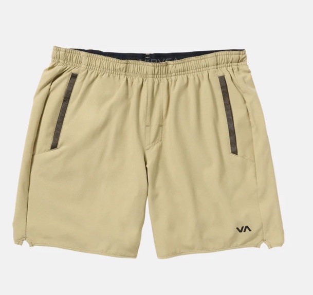 $60 RVCA Men’s Yogger Stretch 17 Shorts 8″ – Khaki Beige – XLarge -New Tag