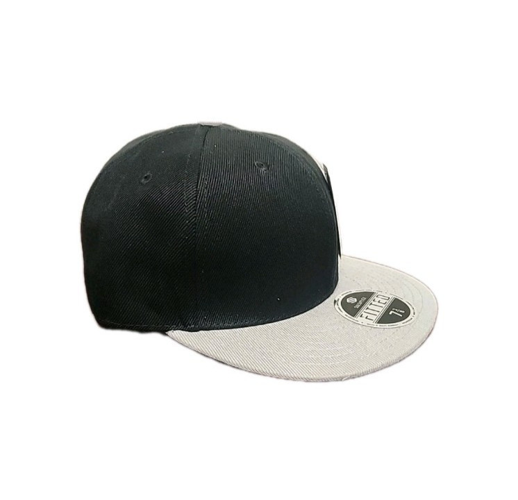Premium Fitted Flat Bill Baseball Hat Blank Solid Color Structured Cap All Sizes