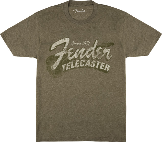 Fender Since 1951 Telecaster T-Shirt, Military Heather Green, L, Large