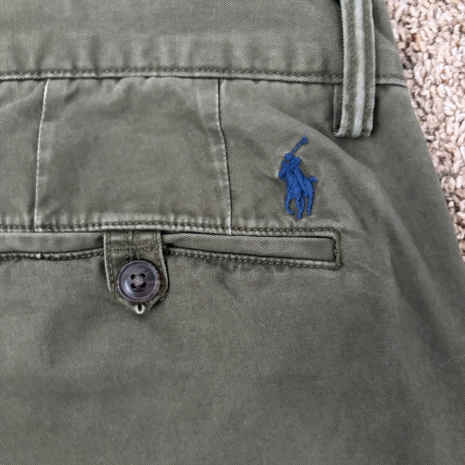 Polo Ralph Lauren The Polo Chino Green Stretch Twill Straight Pants 32W
