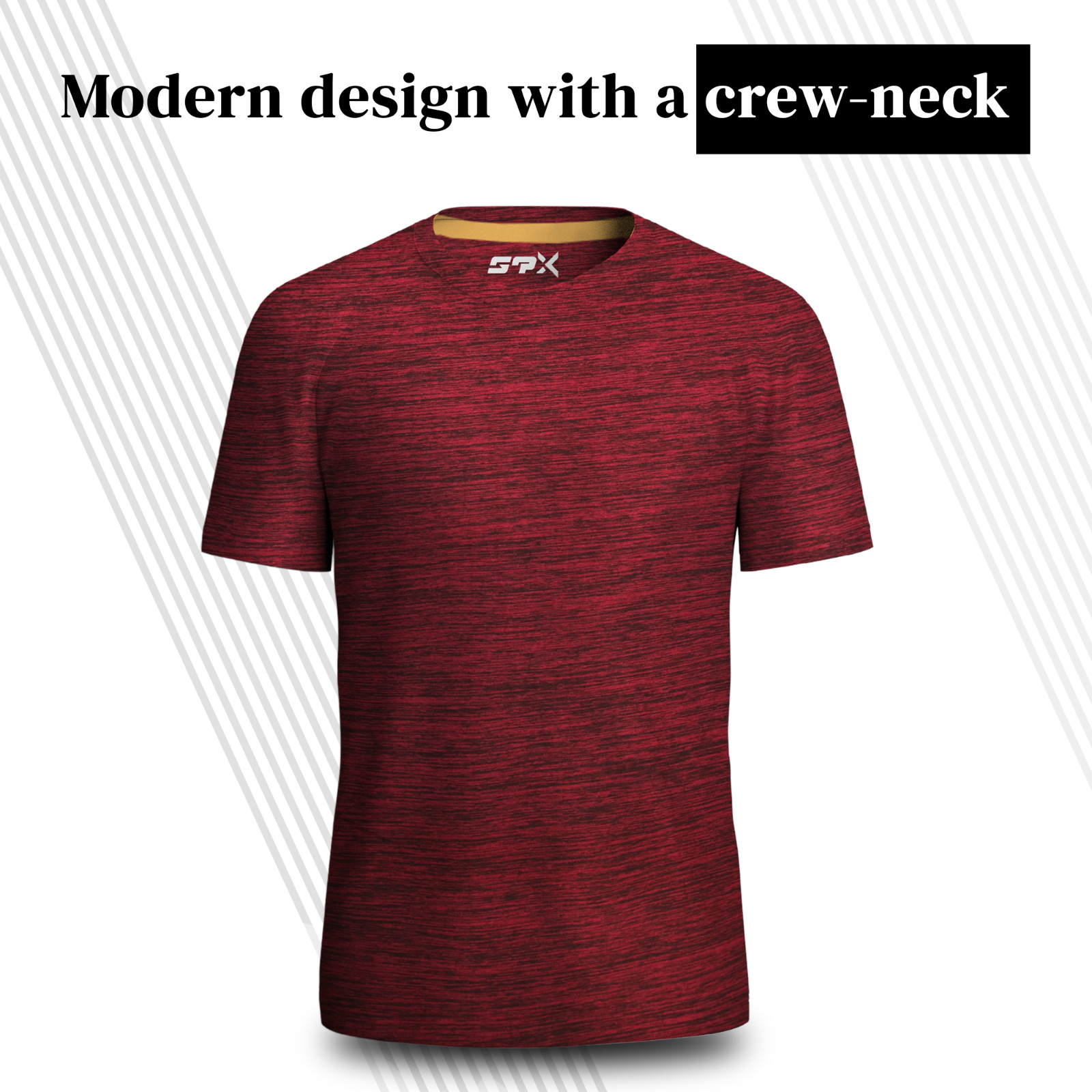 [5 Pack] Mens Active Athletic T Shirts Gym Running Workout Dry-Fit Crew Neck Top