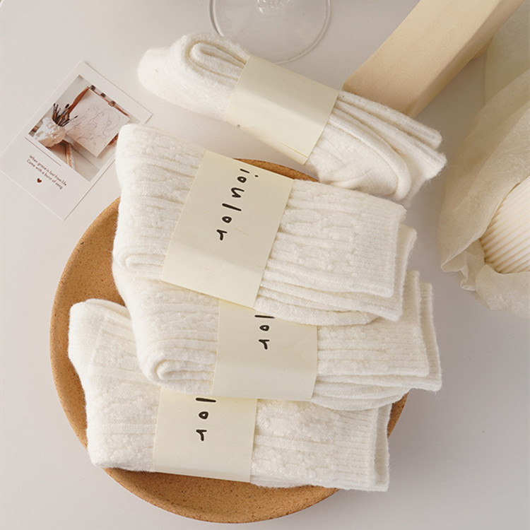 5 Pairs Wool Crew Design Knit Thick Soft Warm Fuzzy Color Girl Women Boots Socks