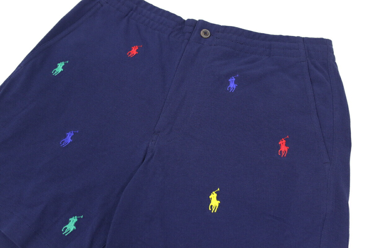Polo Ralph Lauren Multi-Pony Cotton Sweat Shorts – Navy (Multi-Color ponies) –