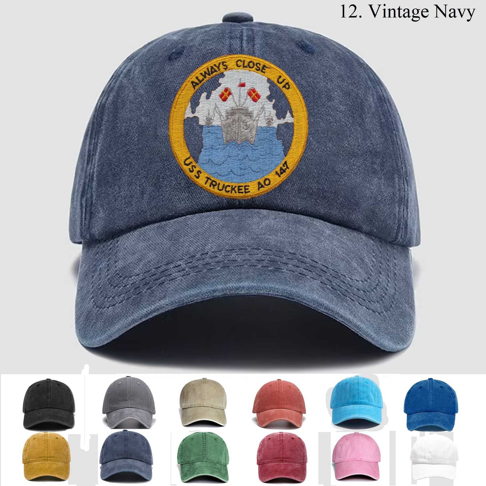 Customized Personalization Embroidered Hat Usns Truckee Ao-147 3, Trucker Hat