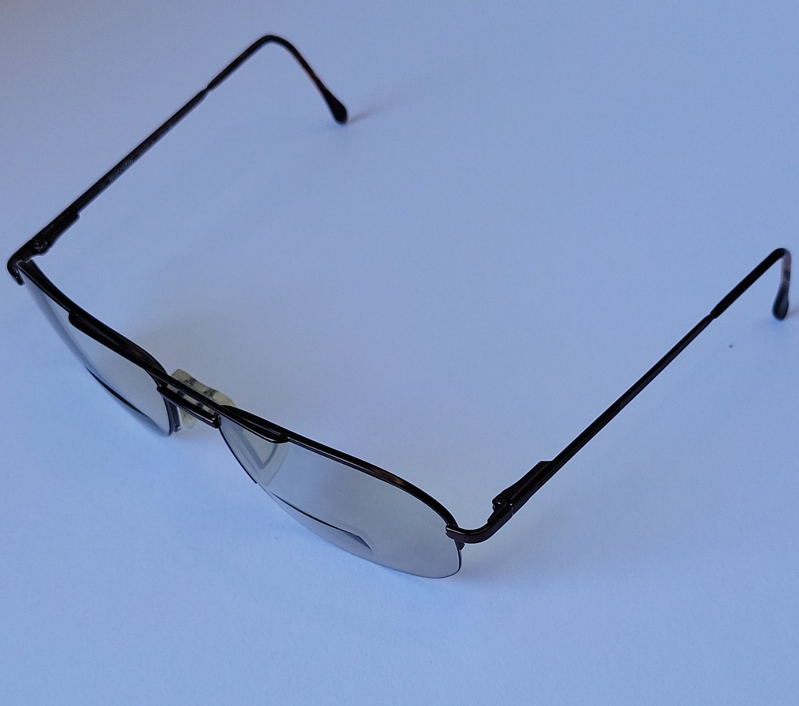 VTG Marcolin Aviator Eyeglass Frames Dark Metal Double Bridge Made in Italy 145