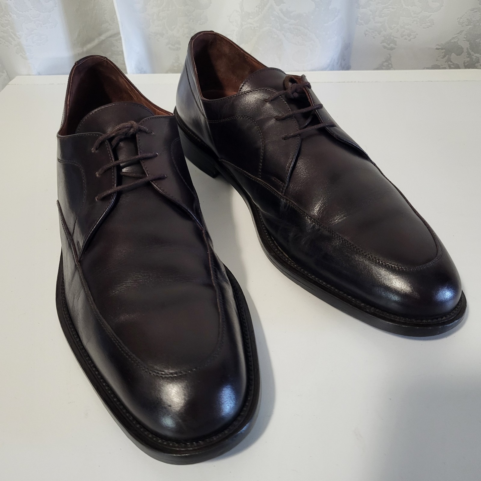 ET Wright Classic Collection Italy Men’s Leather Oxford Dress Shoes Sz 12 Brow