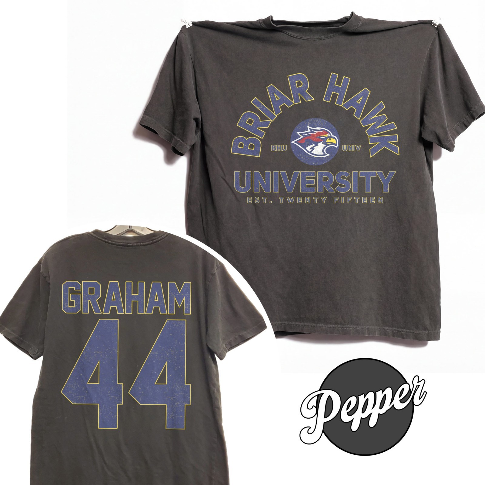 Briar Hawks University Hockey Garrett Graham #44 Comfort Colors Shirt