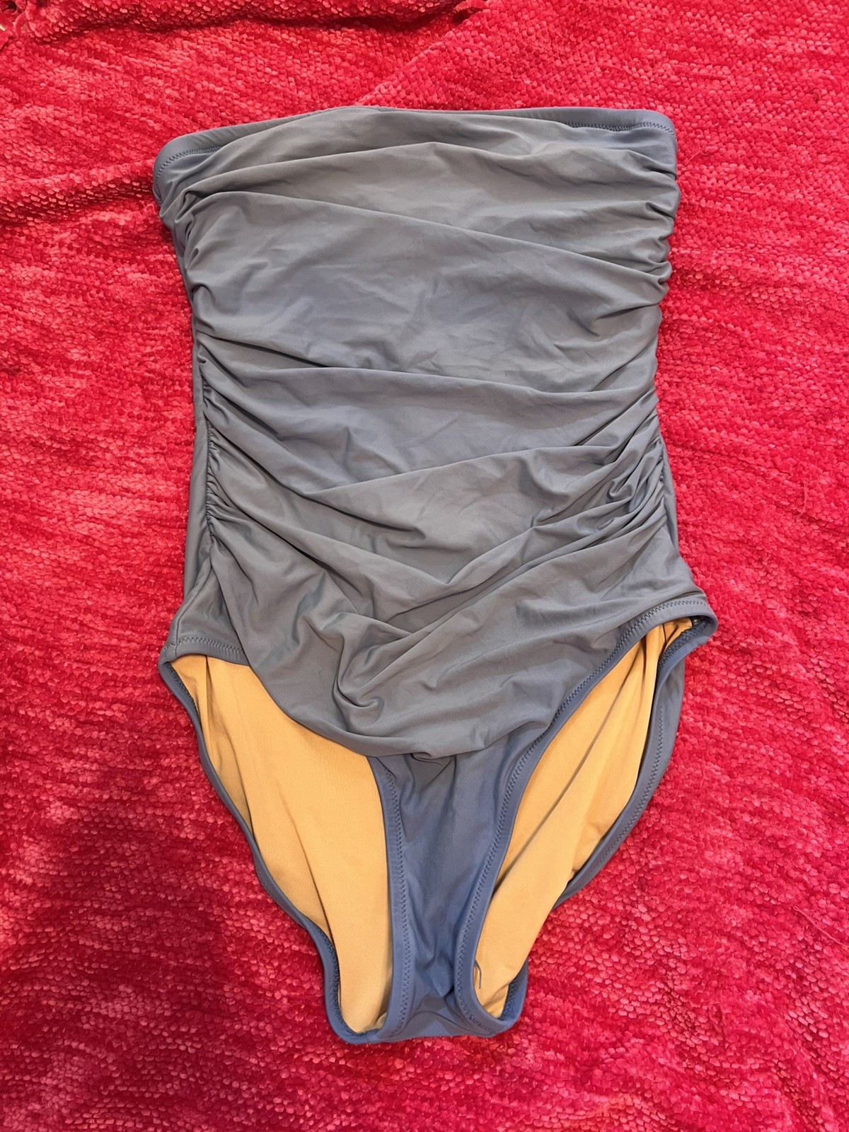 J. Crew Gemma Ruched Bandeau One-piece Swimsuit in Blue women size 8