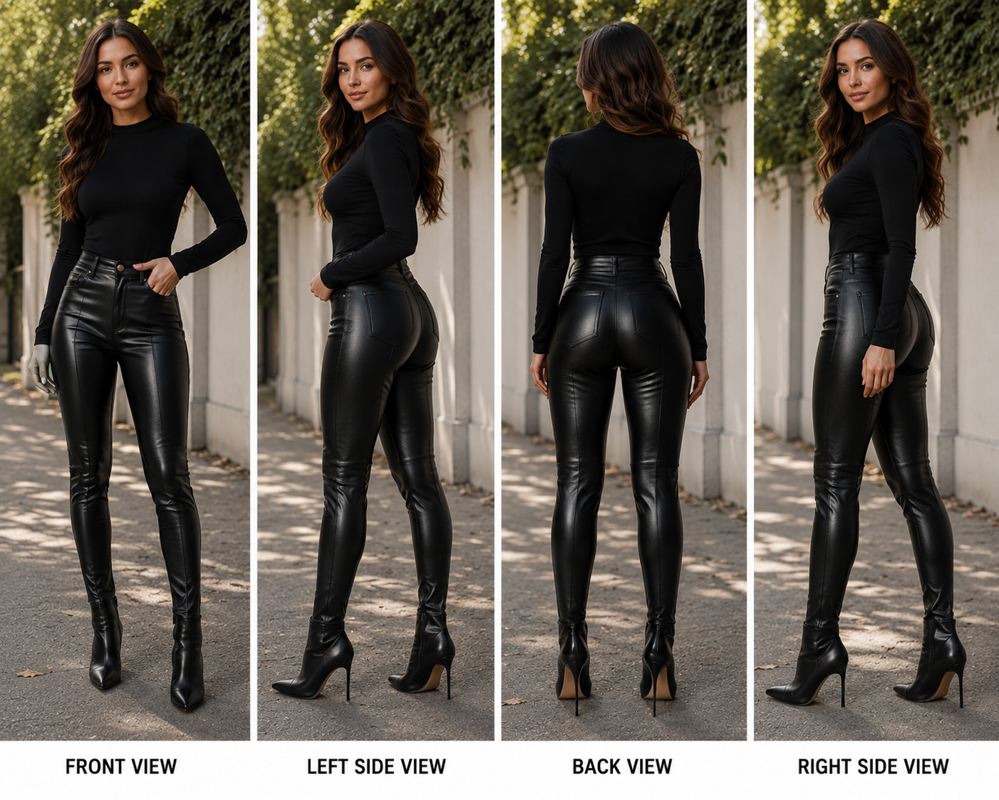 Women’s Real Lambskin Leather Leggings High Waist Slim Fit Stretch skinny Pants