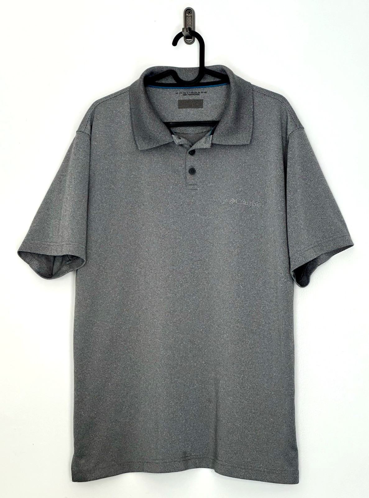 Columbia Polo Shirt Men’s Large Gray Performance Short Sleeve Outdoor Casual