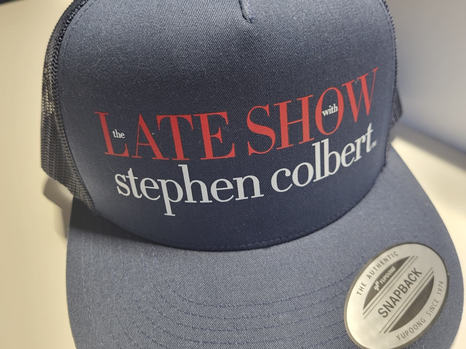 The Late Show with Stephen Colbert Logo Trucker Hat Yupoong Snapback Trucker Hat