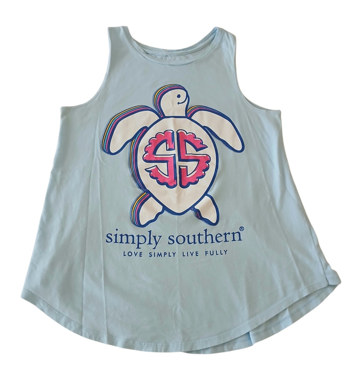 SIMPLY SOUTHERN Sea Turtle Graphic Tank Women’s M Oversized Swim Cover Beach