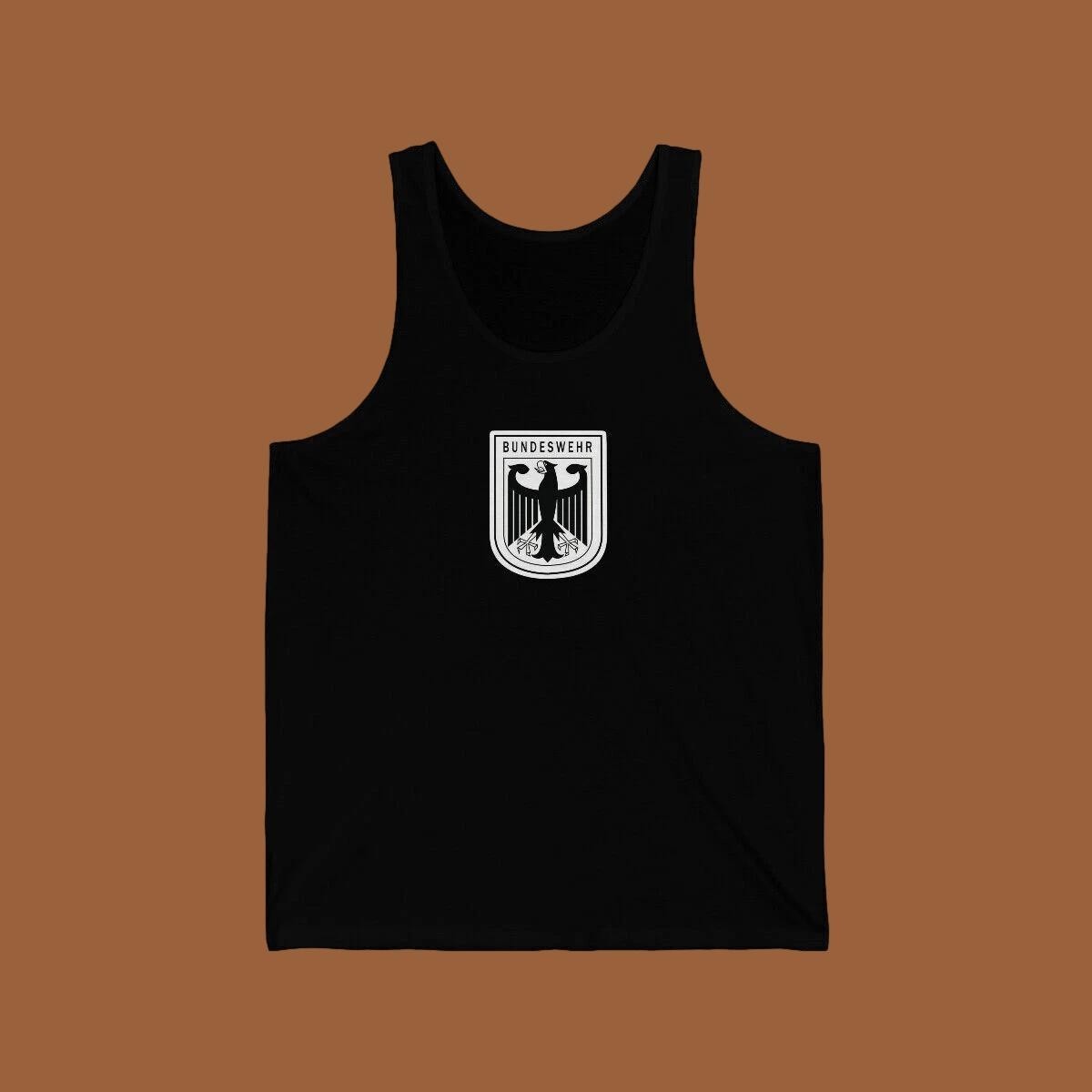 GERMAN MILITARY TANK TOP SHIRT BUNDESWEHR BLACK COTTON PHYSICAL TRAINING P.T.U