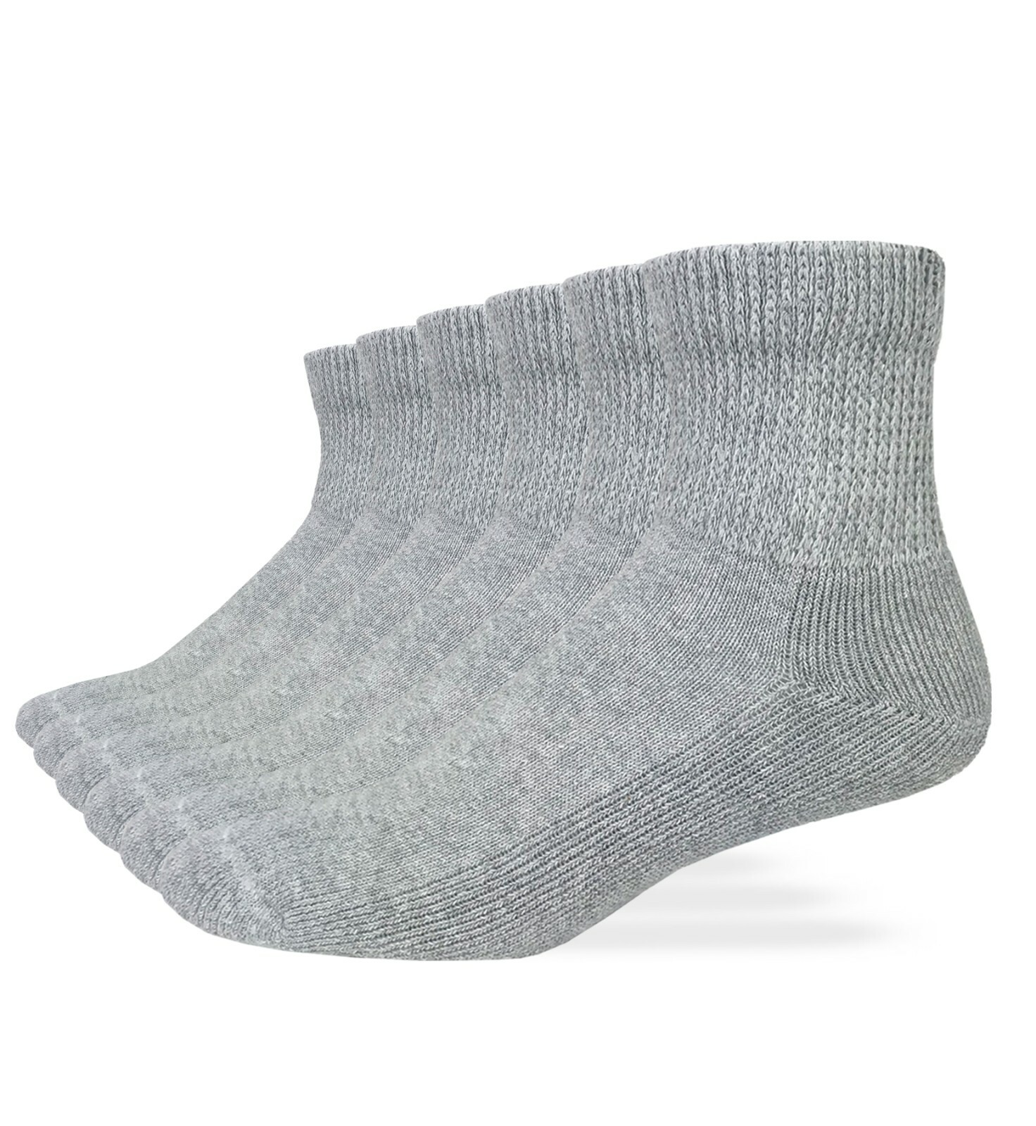 Carolina Ultimate Unisex Non-Binding Diabetic Cotton Quarter Socks 6 Pair