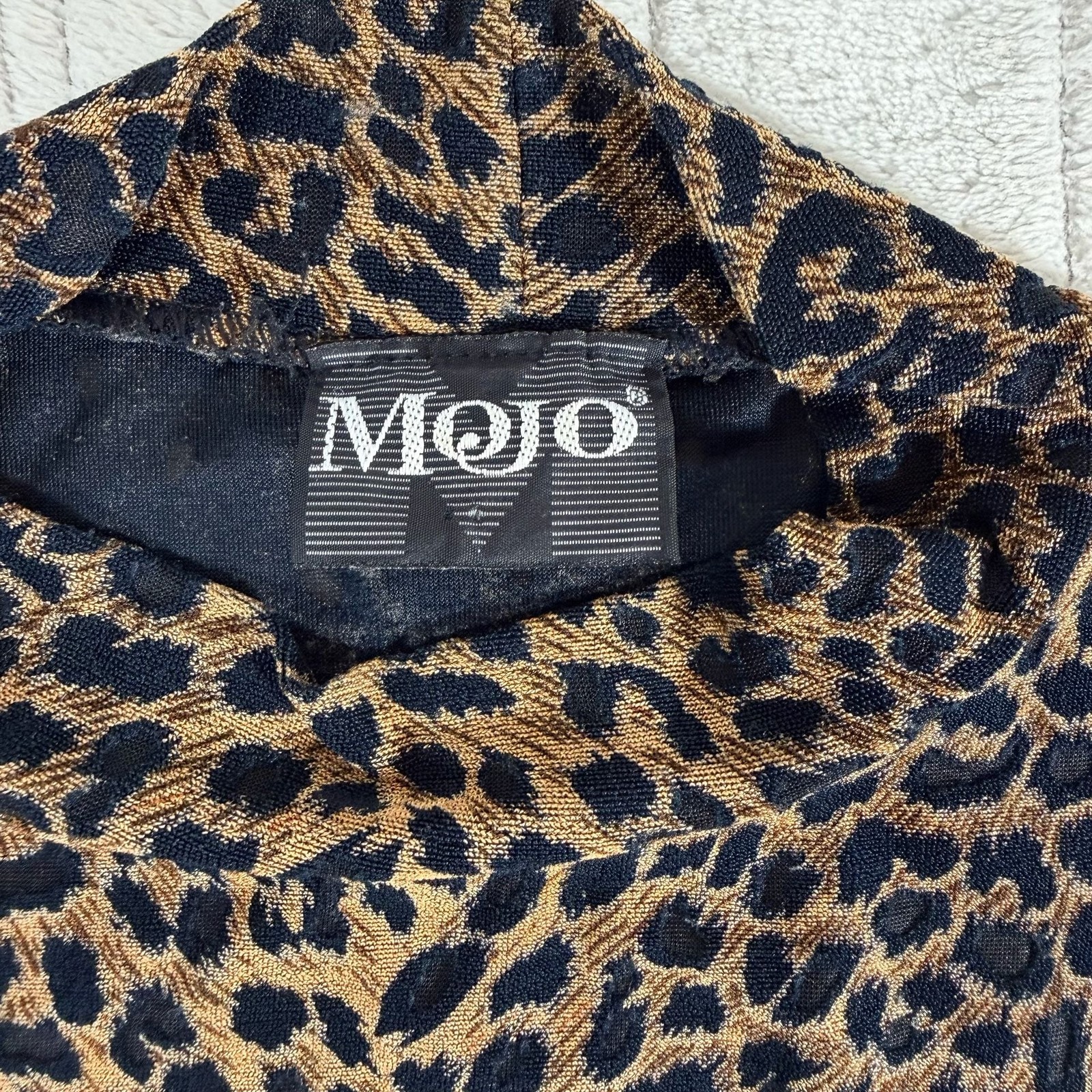 Mojo Vintage Leopard Print Mock Neck Sleeveless Top