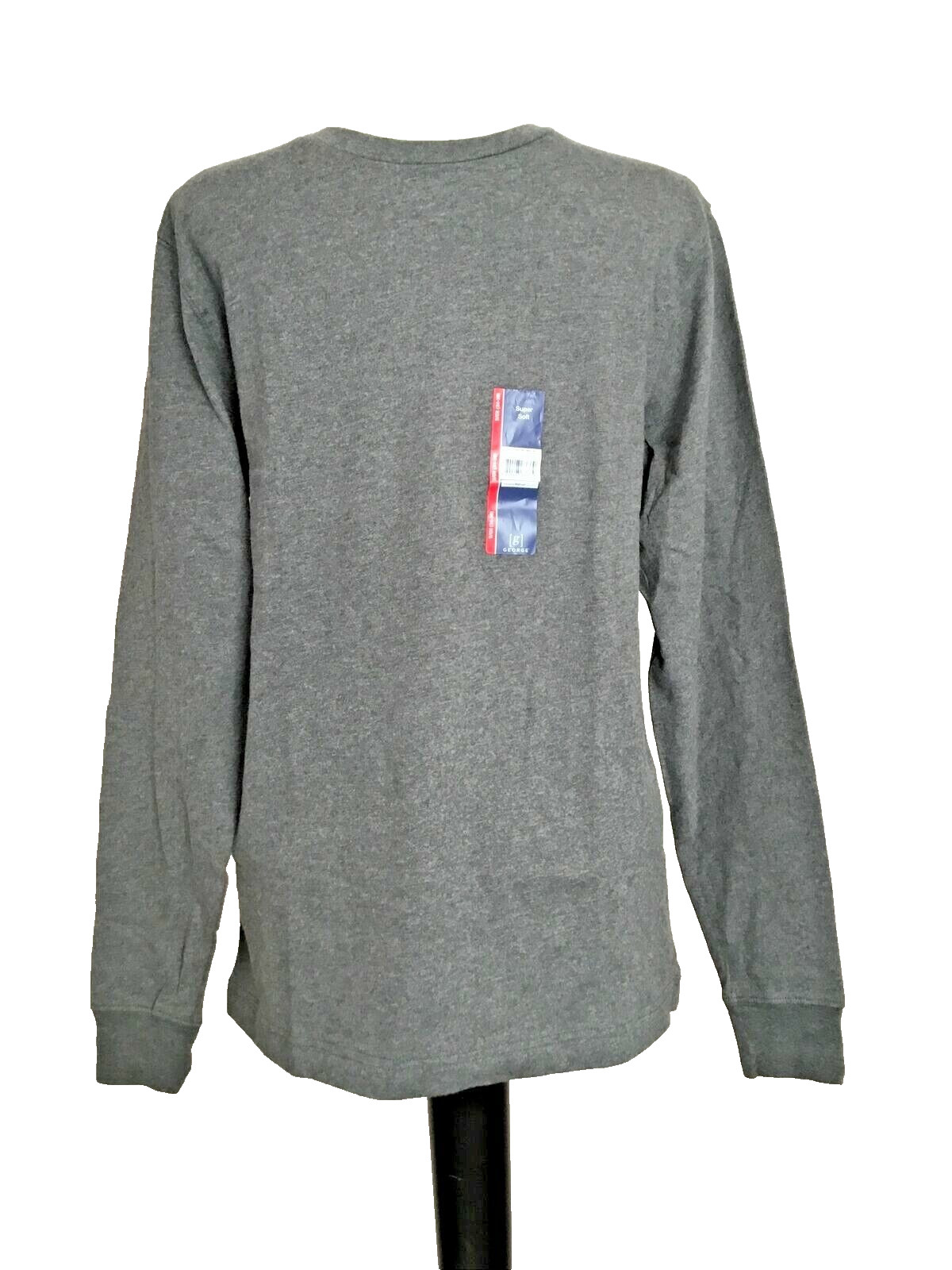 GEORGE SUPER SOFT GRAY LONG SLEEVE CREW NECK TEE SHIRT Sz S