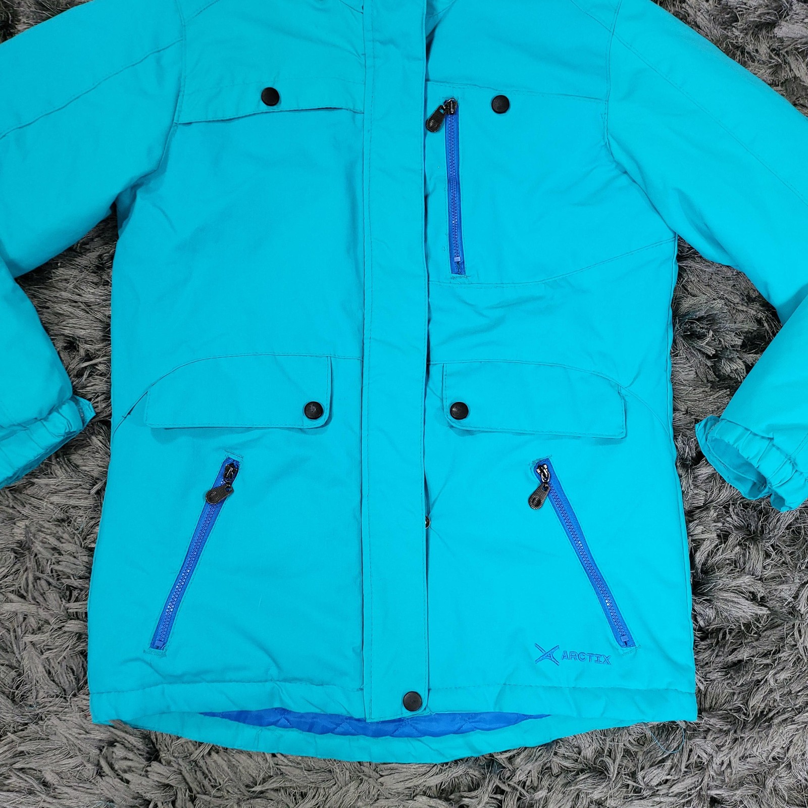 ARCTIX Jacket Teens Large Blue Hooded Insulated Ski Snowboard Winter Parka Logo