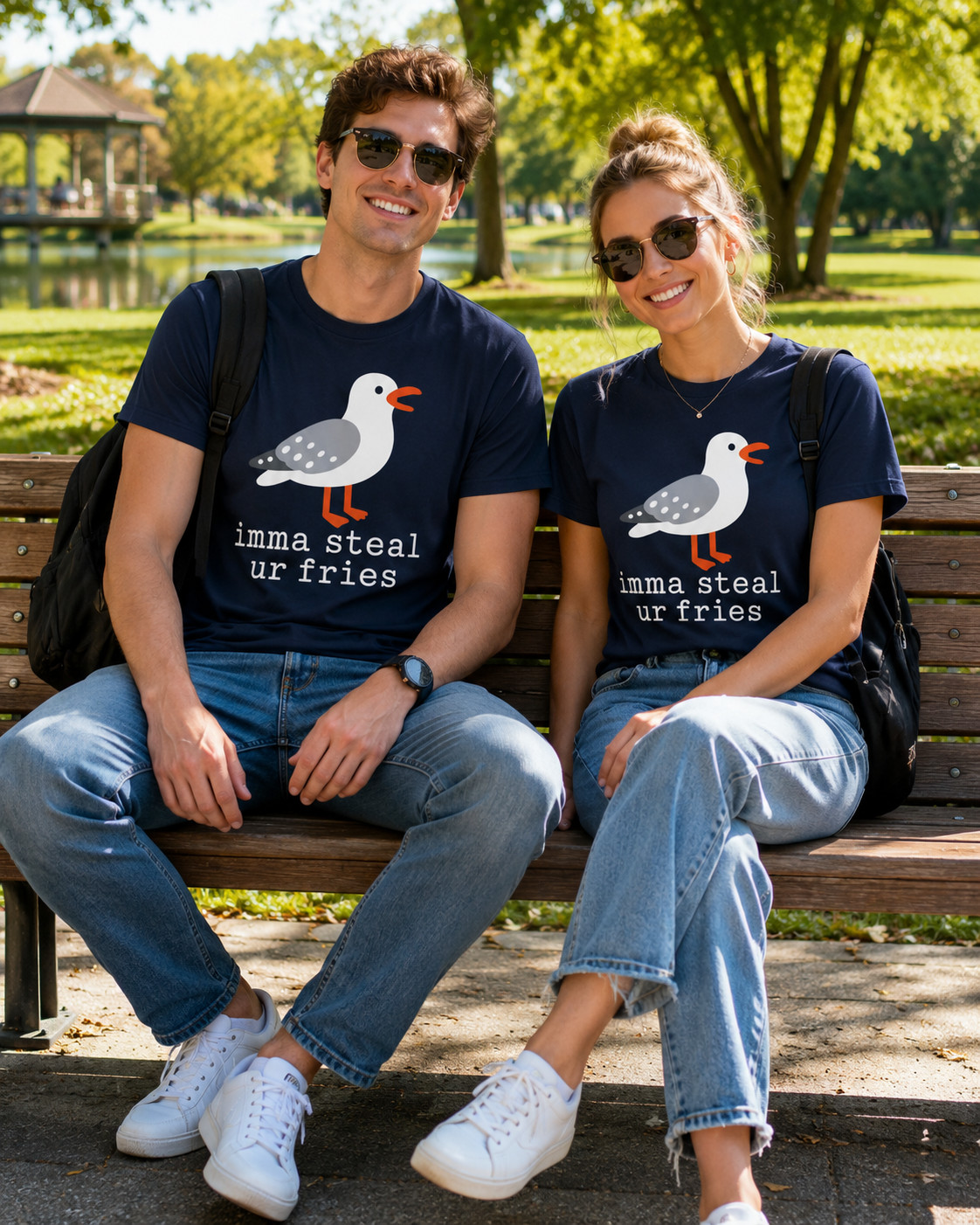 Imma Steal ur Fries Adult T-Shirt Funny Bird Lover
