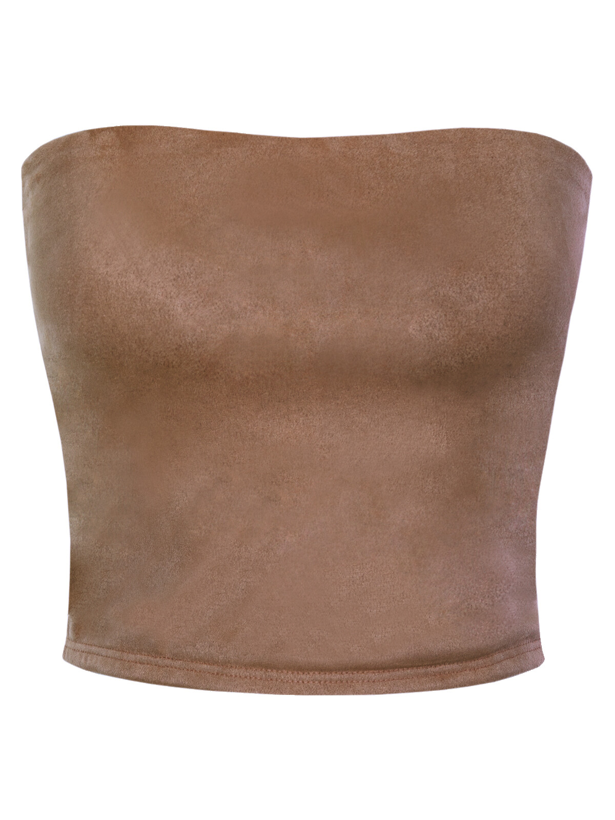 MixMatchy Causal Strapless Double layered Basic Faux Suede Sexy Tube Top