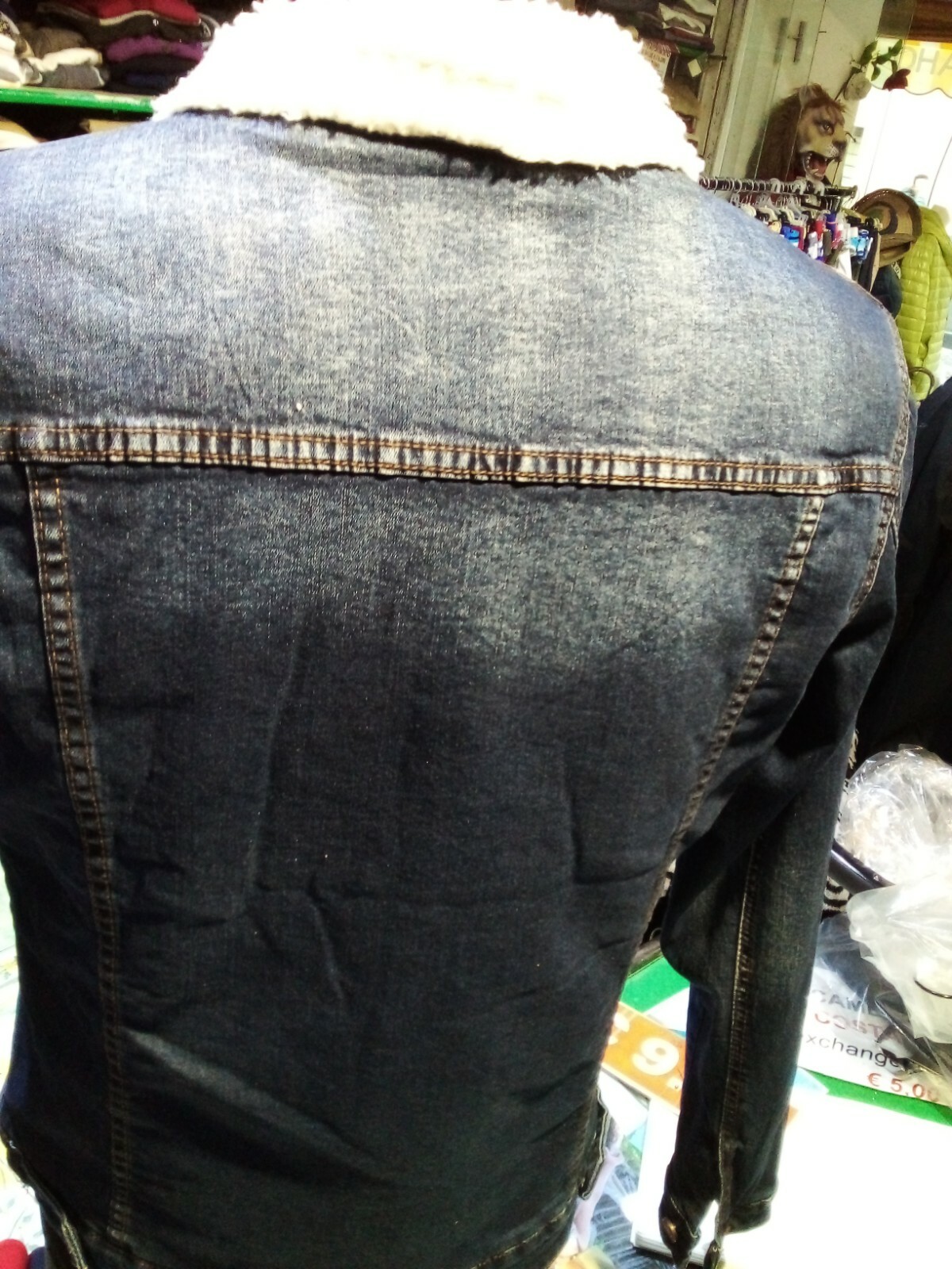 Men’s slim XL chest padded jeans jacket cm 100 ecolana