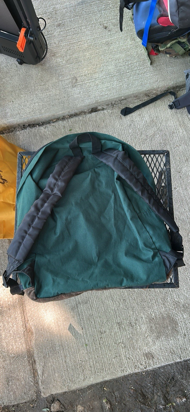 Vintage Northwest Territory Backpack Bag Leather Suede Bottom Aztec – Green