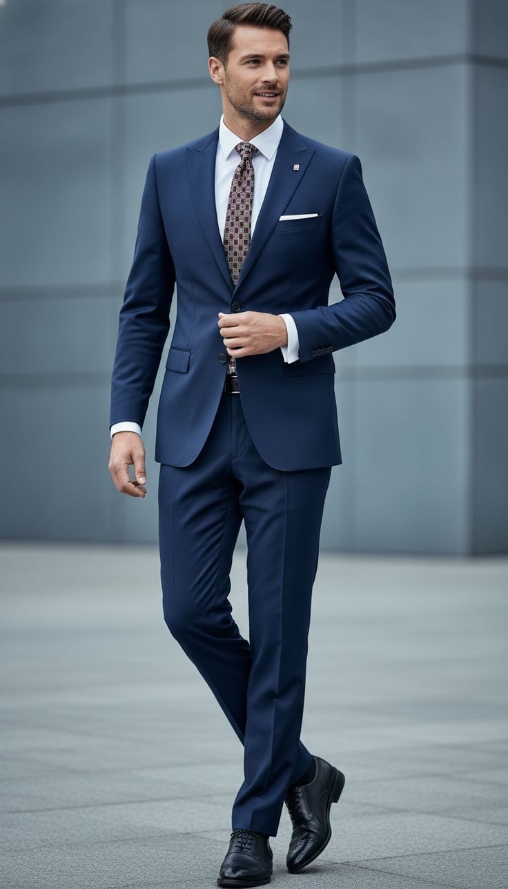 Mens Suits Customise Blue Formal Bespoke Jacket Pant Wedding