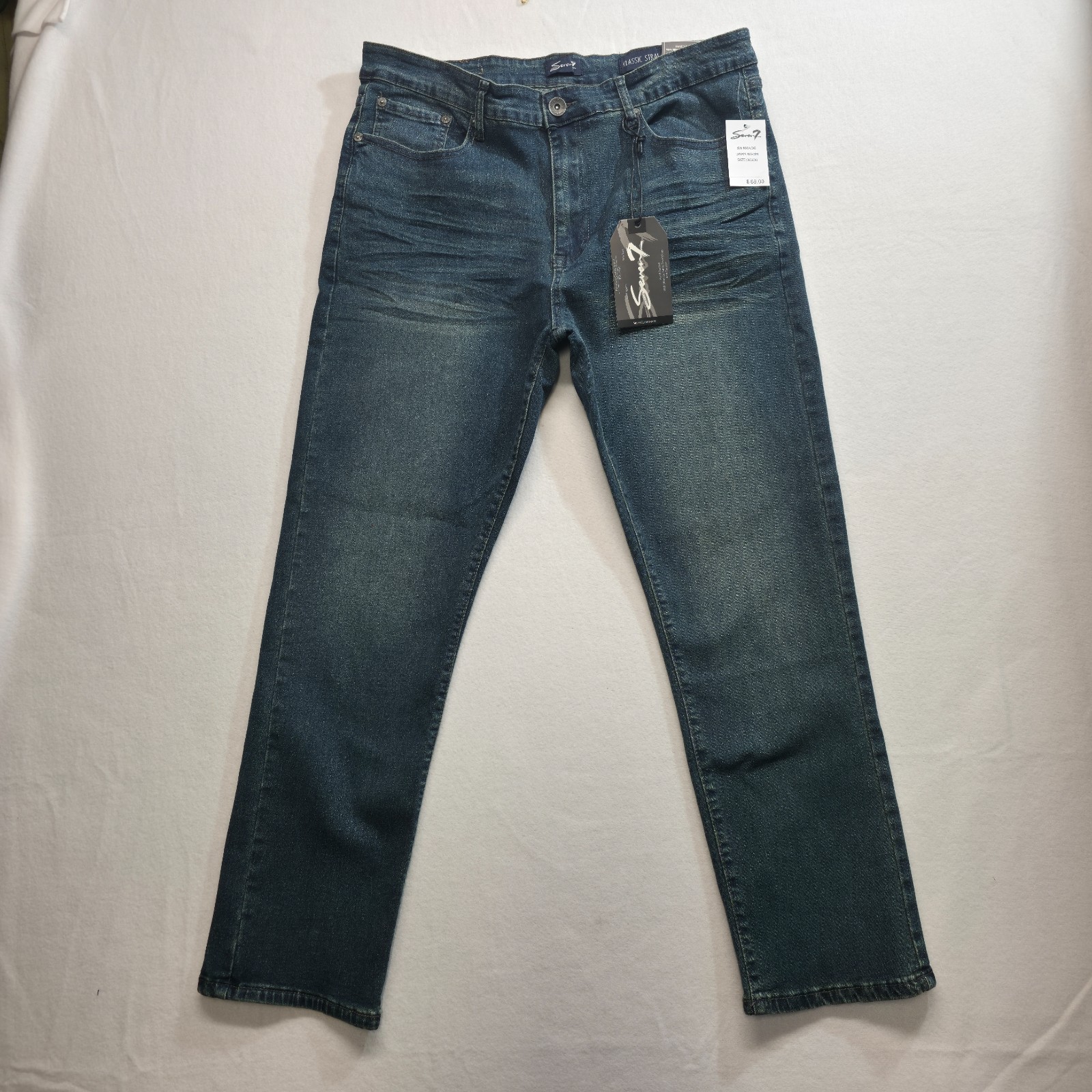 Seven 7 Men’s Classic Straight Denim Stretch Blue Jeans Size 36×30 NWT