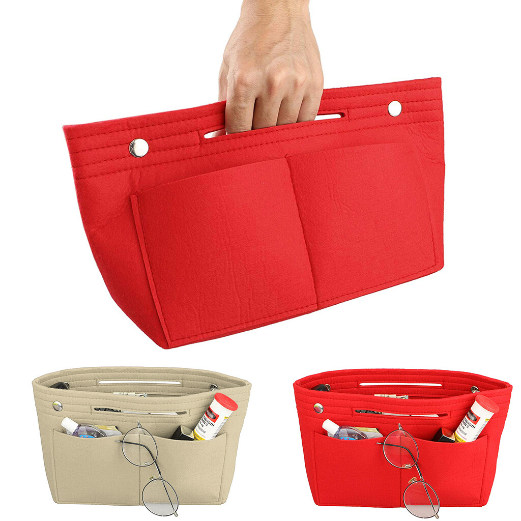 Felt Purse Handbag Organizer Insert Multi pocket Storage Tote Shaper Liner Bag