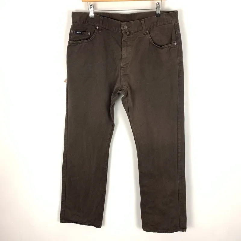 Gant Jason Jeans Mens W36 L32 Brown Cotton Normal Waist Regular Fit