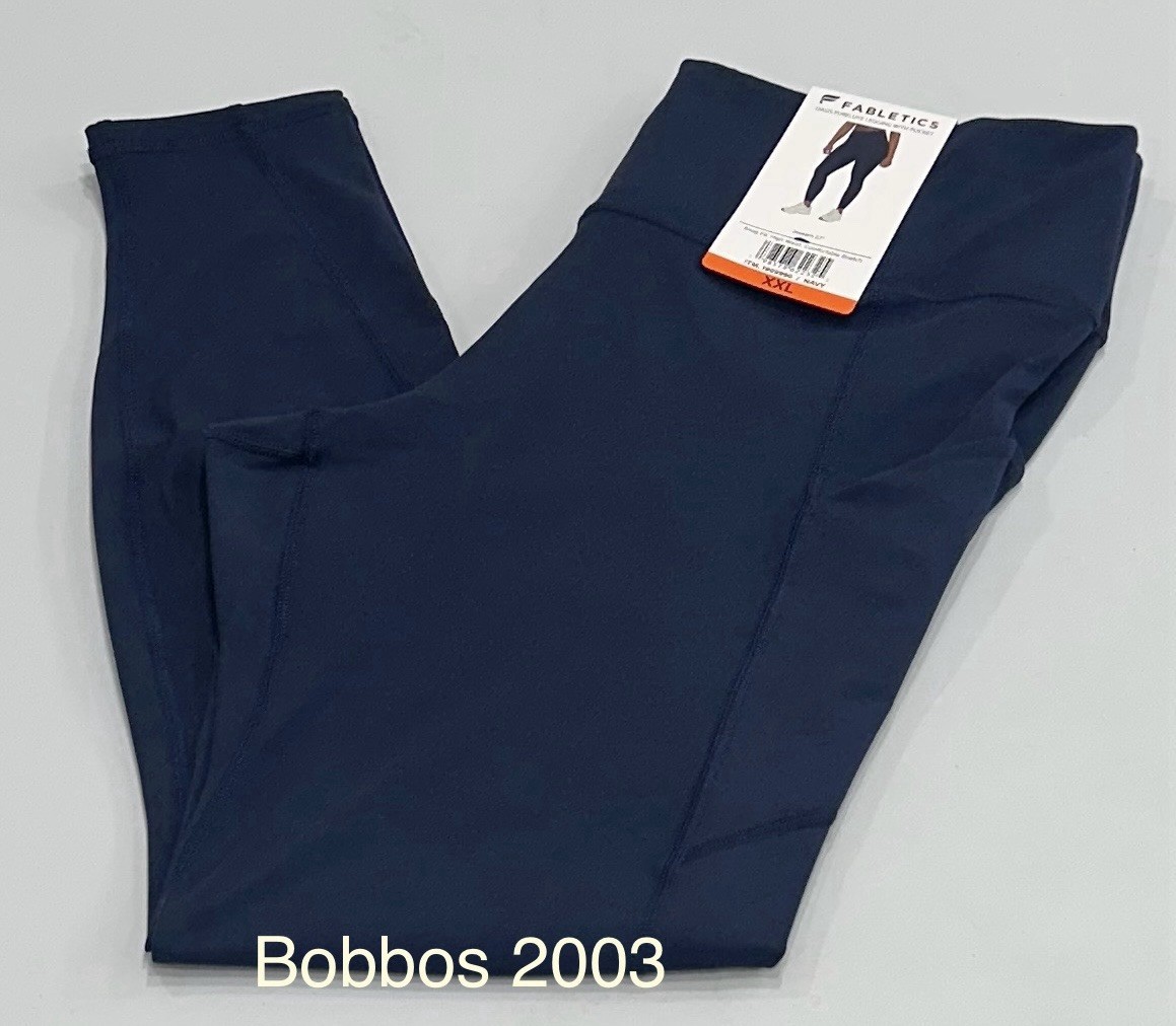 Fabletics Women’s Oasis Pureluxe High Waist With Pockets Legging, Navy, XXL