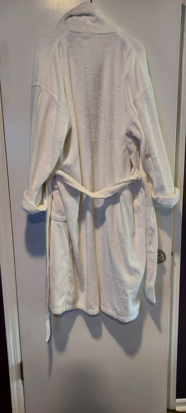 Clarins Paris White Bath Robe 100% Cotton Unisex NEW READ DESCRIPTION