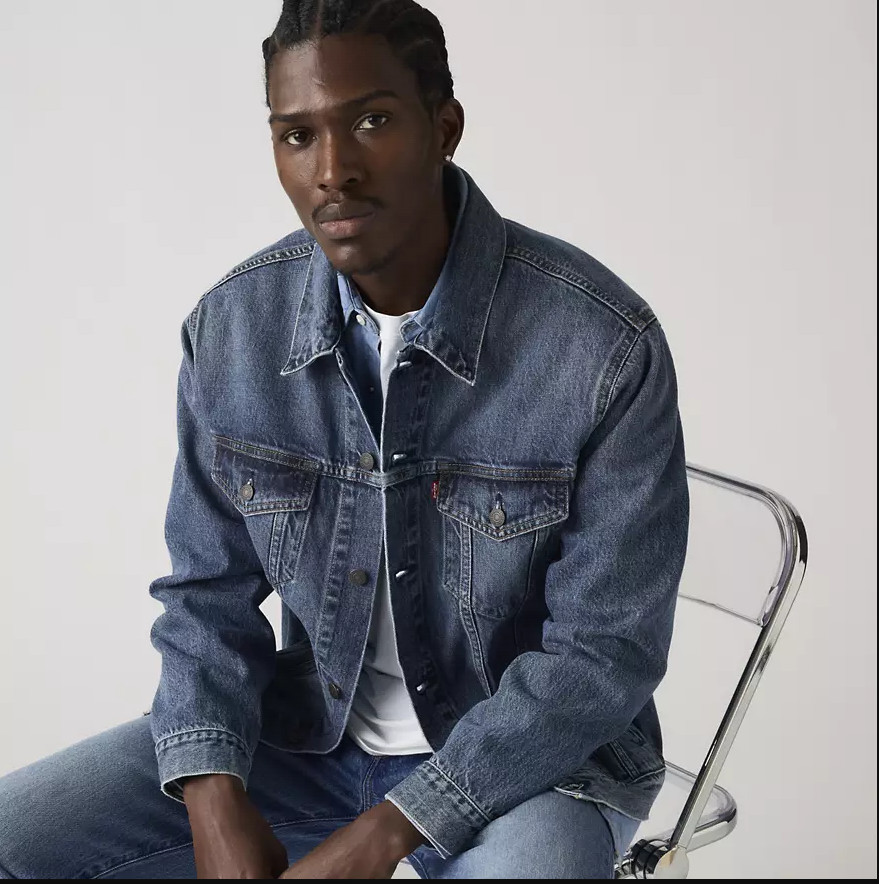 Levi’s Relaxed Fit Thermodapt Trucker Jacket – Friend Of Mine – Medium Wash NEW