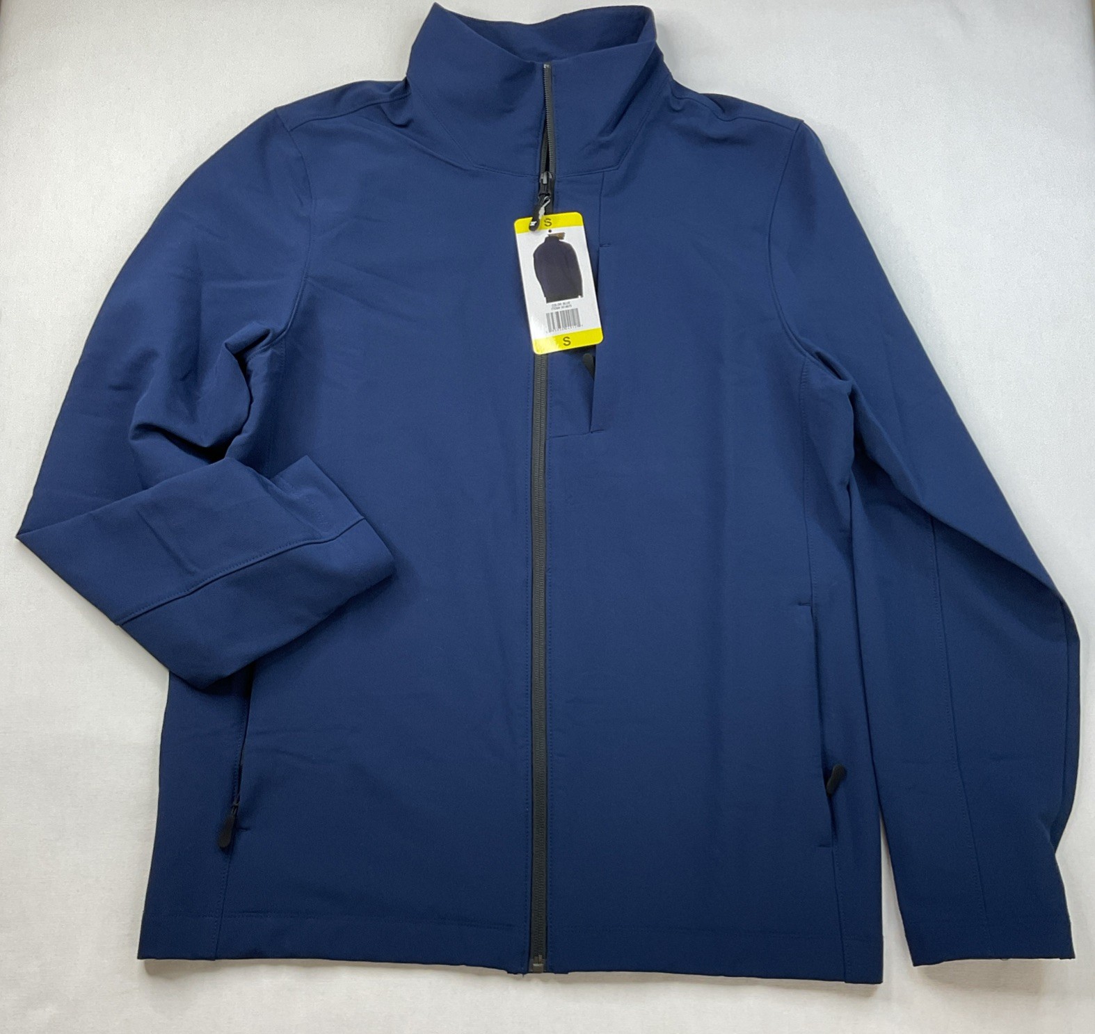 32 Degrees Heat Jacket Men Sz S Softshell Full Zip Blue Minimalist Casual Coat
