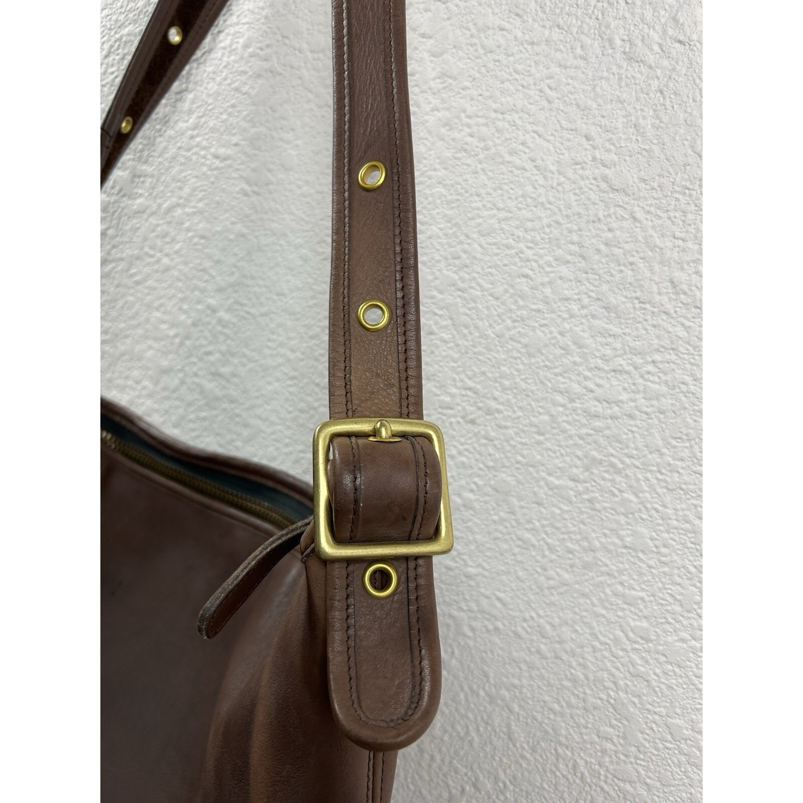 Vintage Coach Duffle Sac Bucket 9028 Brown Leather Shoulder Bag Purse USA Made