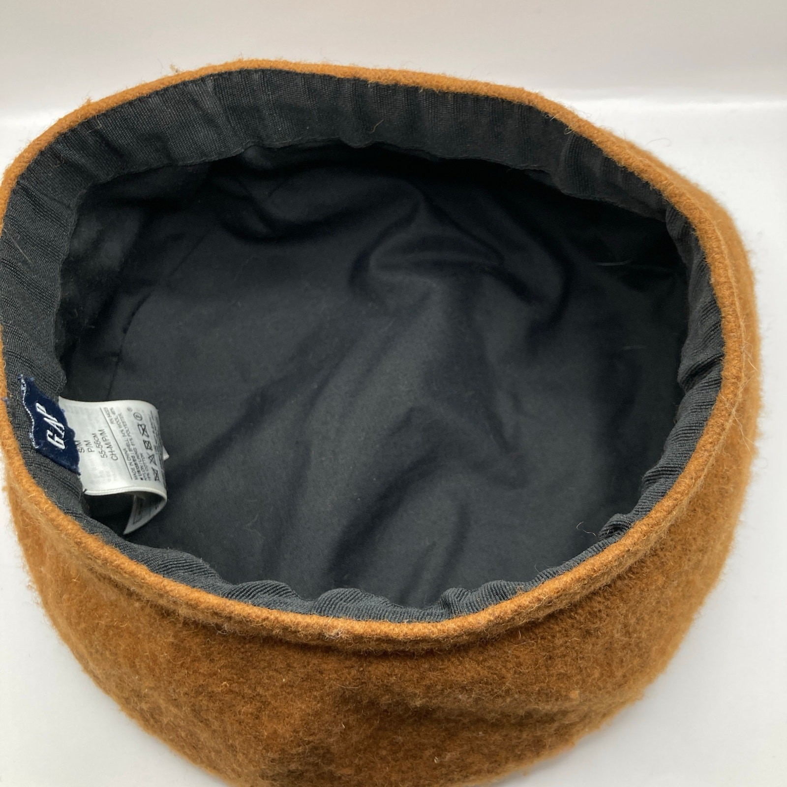 GAP Rust Brown Wool Blend Fitted Beret Womens S/M Old Money Hipster Boho