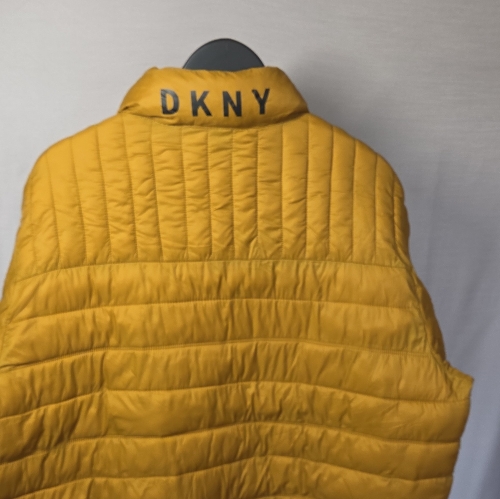 DKNY Men’s Gold Packable Insulated Puffer Jacket Zip Stand-Up Collar L #0046