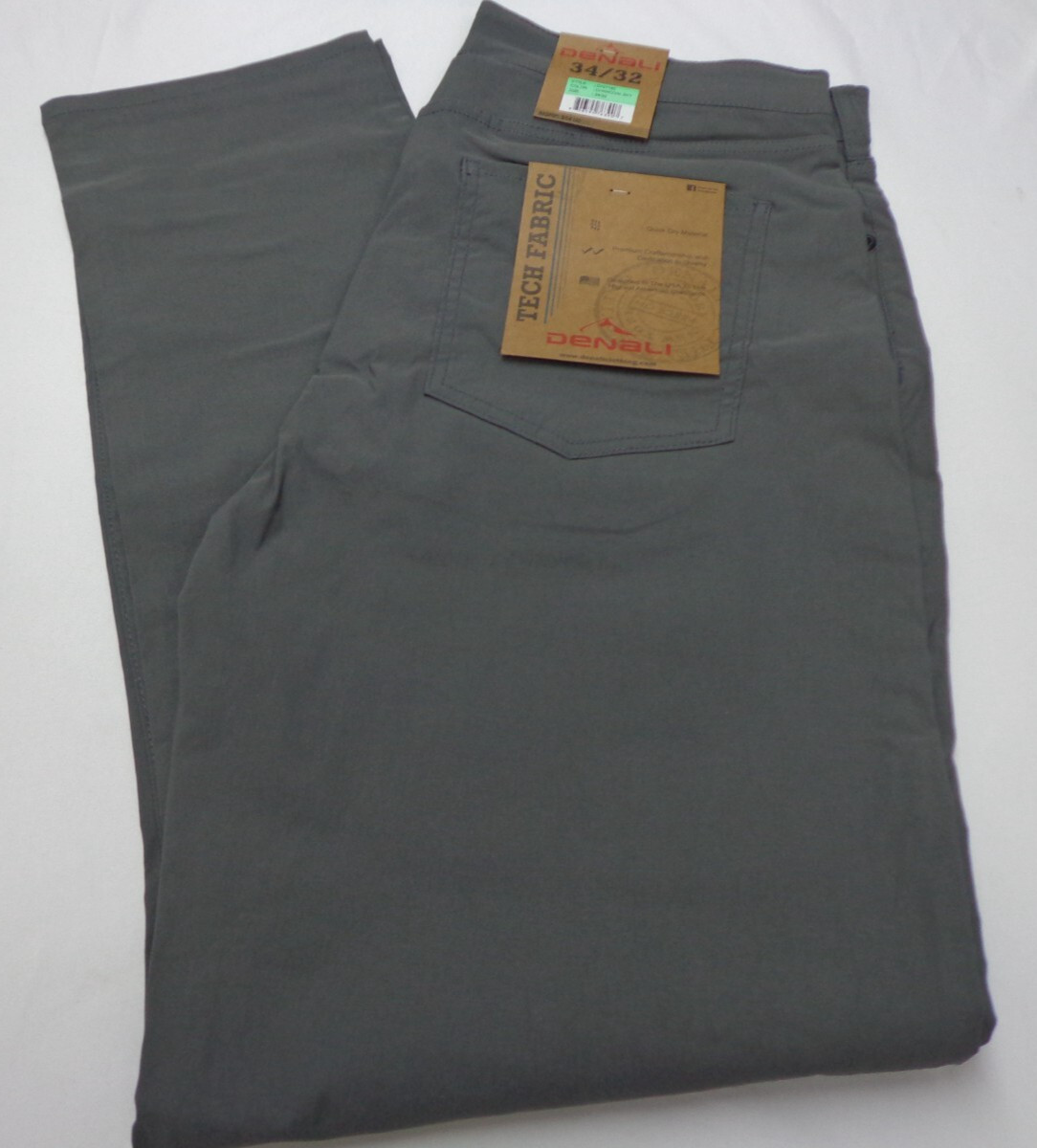 DENALI Charcoal Sky Gray Tech Fabric Stretch Pants NWT 34/32 MSRP $54