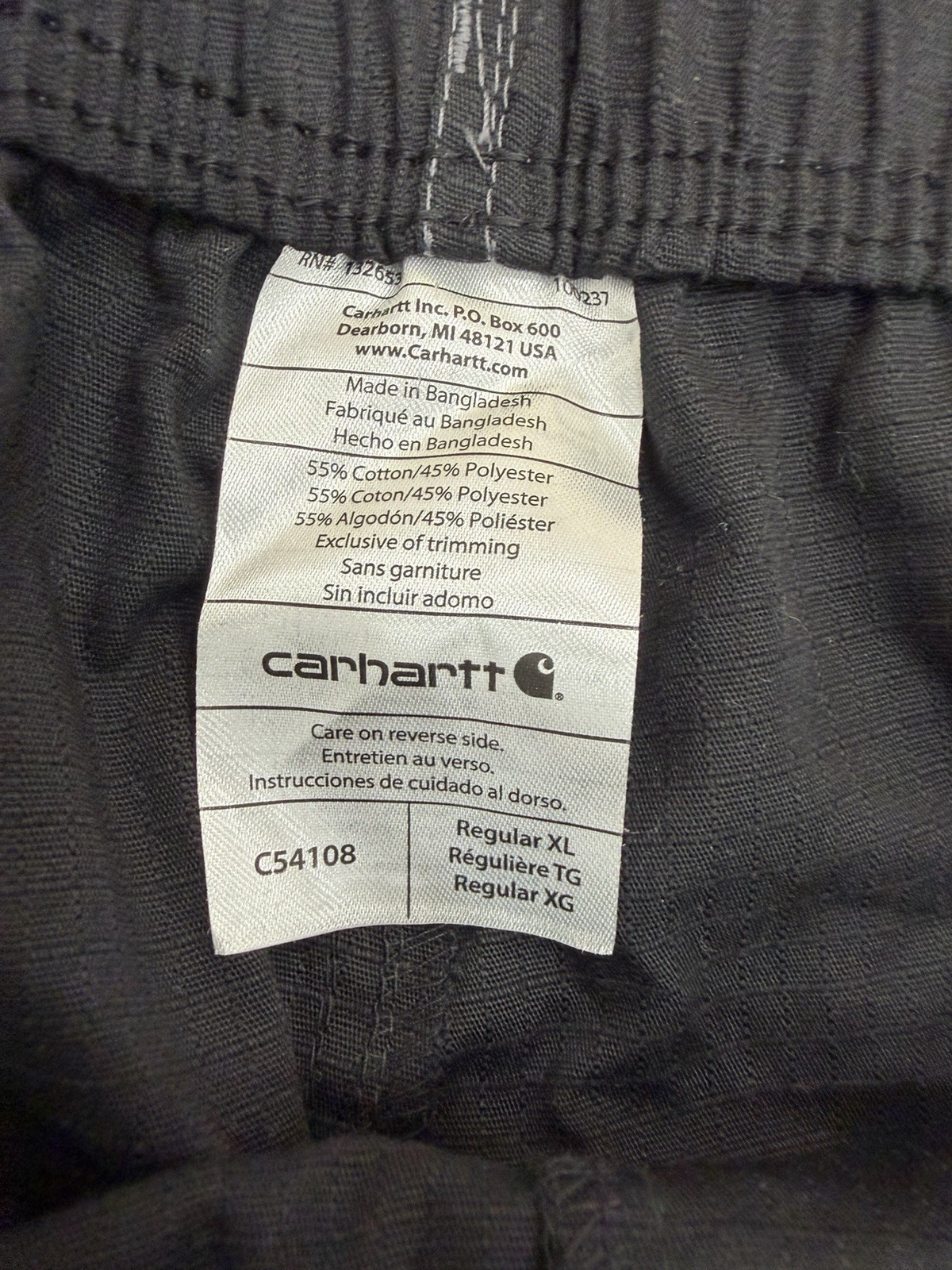 Carhartt Men’s Classic Fit Ripstop Cargo Pant Boot Cut, 8 Pockets, Size XL